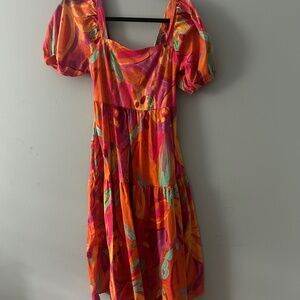 Orange Babydoll Maxi Dress